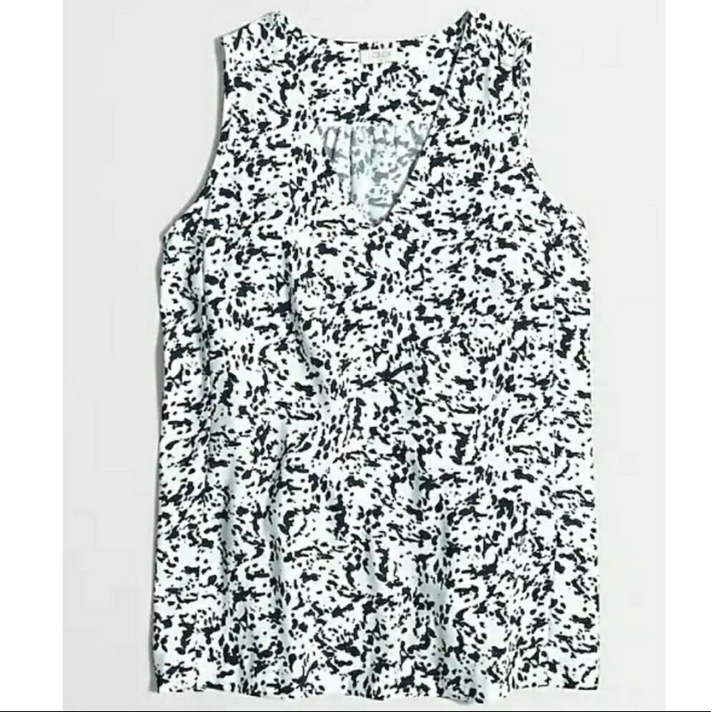 J.Crew Factory Navy Printed Tank Blouse 00